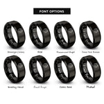 font options for inside engraving on black arabian silhouette horseshoe rings