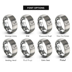 font options for inside engraving on silver arabian silhouette horseshoe rings