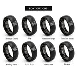 font options for inside engraving on black arborist climber tree rings