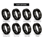 font options for inside engraving on black arborist climber tree rings