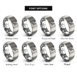 font options for inside engraving on grey arborist climber tree rings