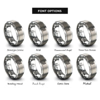 font options for inside engraving on gray arborist climber tree rings
