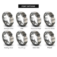 font options for inside engraving on grey arc de triomphe rings