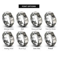 font options for inside engraving on grey arc de triomphe rings