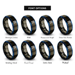 font options for inside engraving on gunmetal & blue arc de triomphe rings