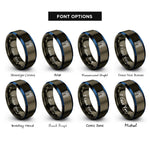 font options for inside engraving on gunmetal & blue arc de triomphe rings