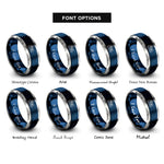 font options for inside engraving on blue & grey arcade joystick rings