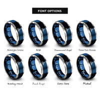 font options for inside engraving on blue & grey arcade joystick rings