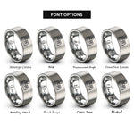 font options for inside engraving on gray arcade joystick rings