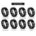 font options for inside engraving on gunmetal & blue arcade joystick rings