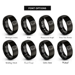font options for inside engraving on black arch double line rings