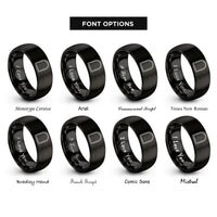 font options for inside engraving on black arch double line rings