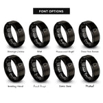 font options for inside engraving on black arch double line rings