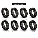 font options for inside engraving on black arch double line rings