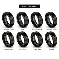 font options for inside engraving on black arch double line rings