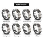 font options for inside engraving on gray arch double line rings