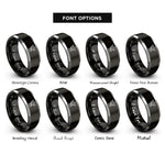 font options for inside engraving on black & gray archangel azrael scythe rings