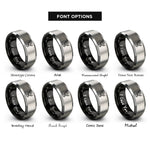 font options for inside engraving on black & grey archangel azrael scythe rings