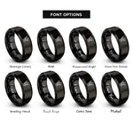 font options for inside engraving on black archangel azrael scythe rings