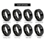 font options for inside engraving on black archangel azrael scythe rings