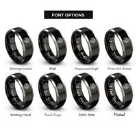 font options for inside engraving on black & gray archangel cassiel rings