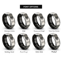 font options for inside engraving on black & grey archangel cassiel rings