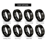 font options for inside engraving on black archangel cassiel rings