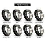 font options for inside engraving on black & grey archangel cassiel hourglass rings