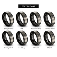 font options for inside engraving on black & silver archangel gabriel rings