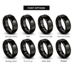 font options for inside engraving on black archangel gabriel rings