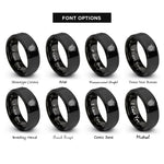 font options for inside engraving on black archangel gabriel rings