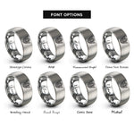 font options for inside engraving on grey archangel gabriel rings