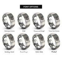 font options for inside engraving on grey archangel gabriel rings
