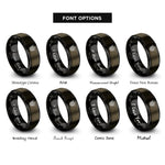 font options for inside engraving on gunmetal & black archangel gabriel rings