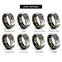 font options for inside engraving on gunmetal & gray archangel gabriel rings
