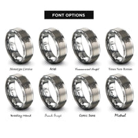 font options for inside engraving on gray archangel michael sword rings