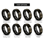 font options for inside engraving on gunmetal & black archangel michael sword rings
