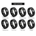 font options for inside engraving on black archangel samael spear rings
