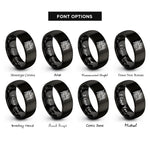 font options for inside engraving on black archangel samael spear rings