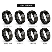 font options for inside engraving on black archangel samael spear rings