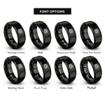 font options for inside engraving on black archangel samael spear rings