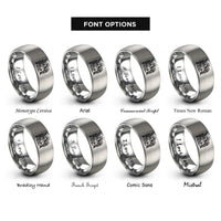 font options for inside engraving on gray archangel samael spear rings