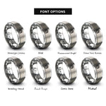 font options for inside engraving on gray archangel samael spear rings