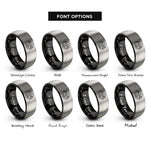 font options for inside engraving on black & gray archangel uriel rings