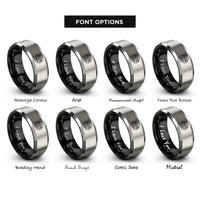 font options for inside engraving on black & grey archangel uriel rings