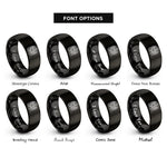 font options for inside engraving on black archangel uriel flame rings