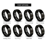 font options for inside engraving on black archangel uriel flame rings