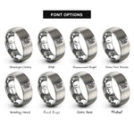 font options for inside engraving on gray archangel uriel flame rings