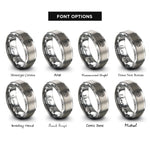 font options for inside engraving on silver archangel uriel rings