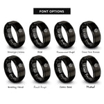 font options for inside engraving on black archangel zadkiel rings